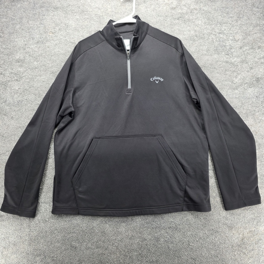 Callaway 1/4 Zip Pullover Jacket Mens Medium Black Golf Opti-Dri Lightweight